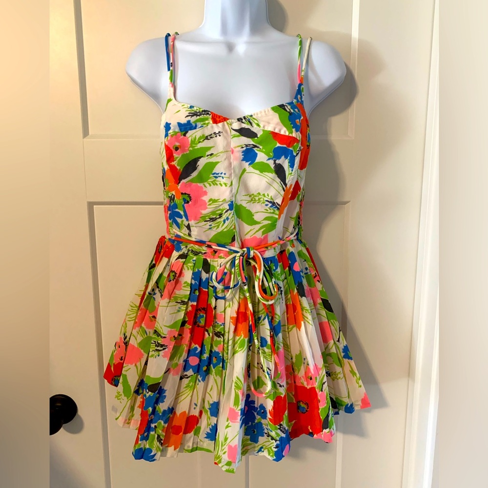 1960’s Vintage Gabar Floral Multicolor Pleated sunsuit size 10